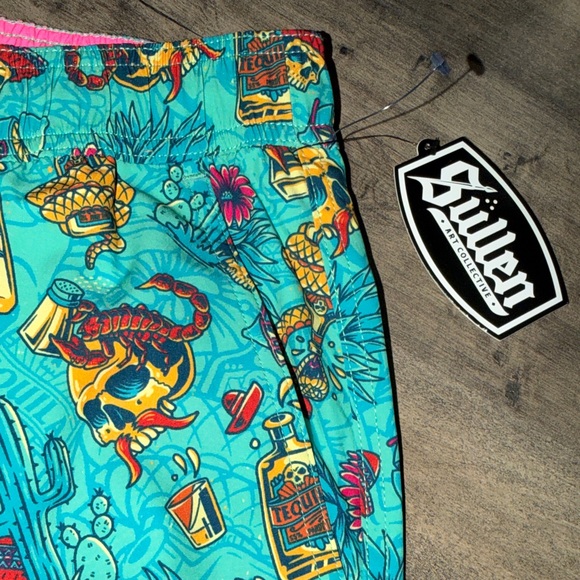 Sullen Men's Tequila Party Multi Colored Board Shorts - Picture 9 of 11